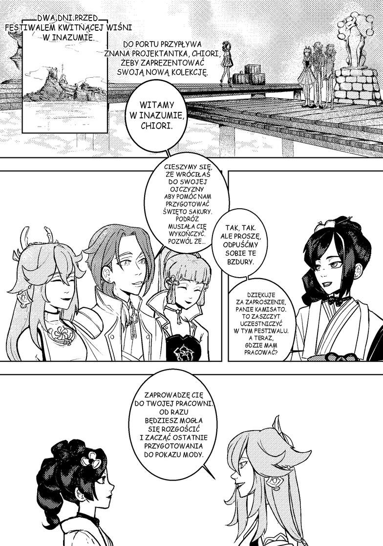 Genshin Impact fanzine comic page 1, April 2024